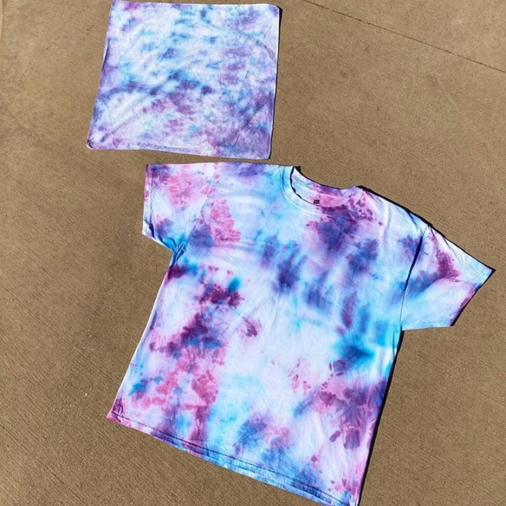 Custom tie dye T-shirt and bandana